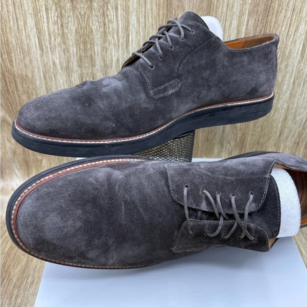 Vince Grey Suede Leather Lace Up Dress Shoes Men’s Size 11 - Picture 2 of 11